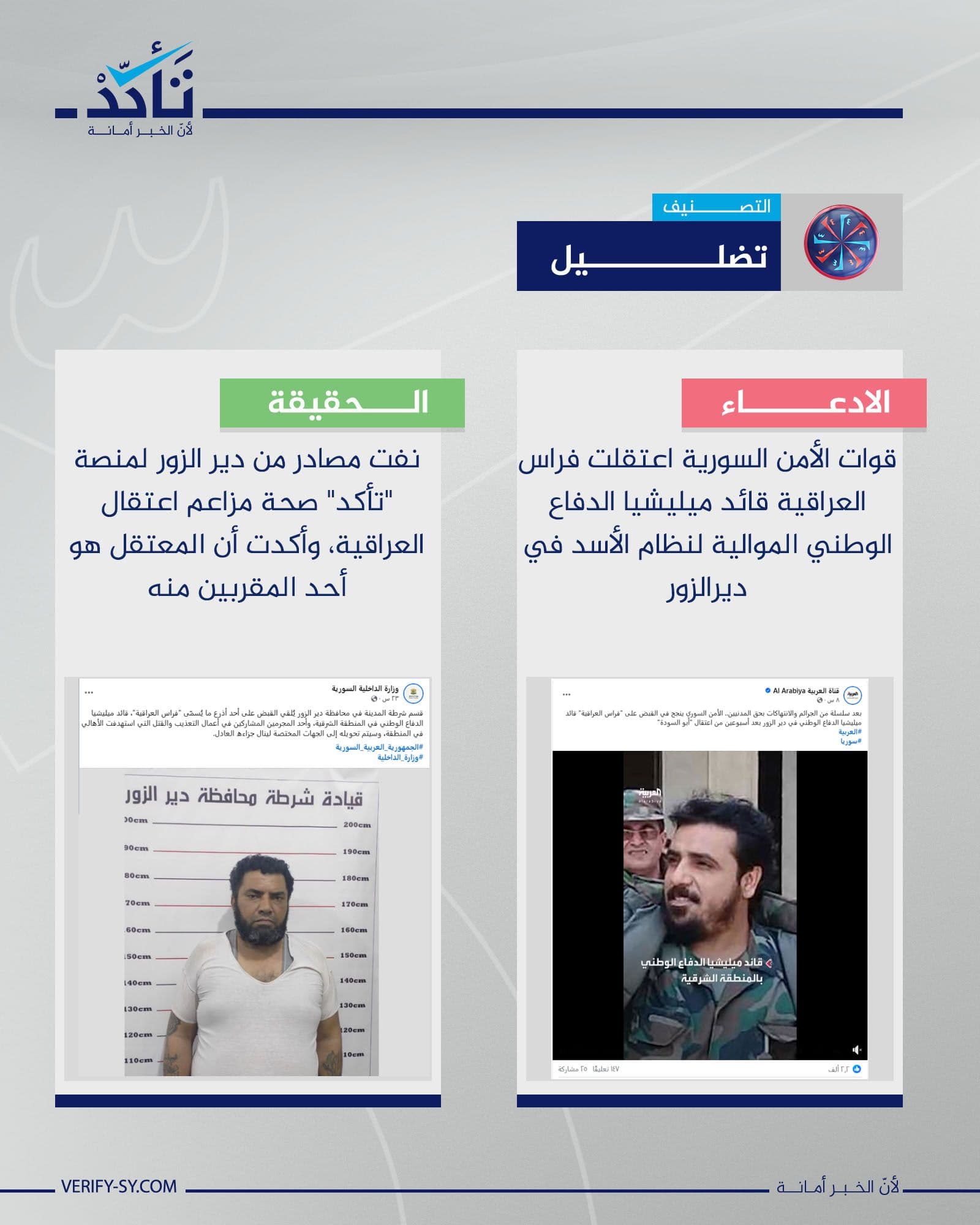 ما حقيقة اعتقال فراس العراقية قائد "الدفاع الوطني" في ديرالزور؟