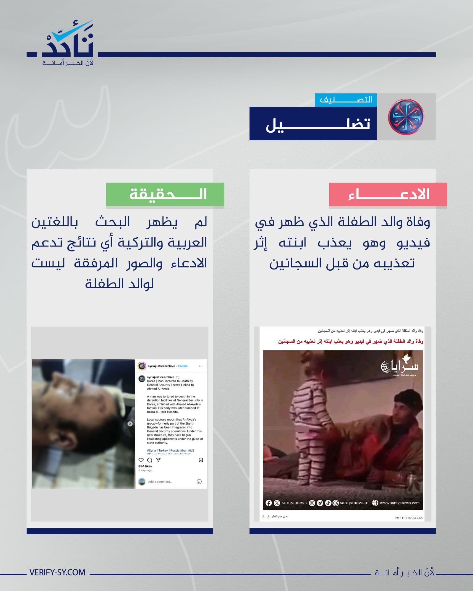 ما حقيقة وفاة والد الطفلة المعنَّفة في تركيا؟