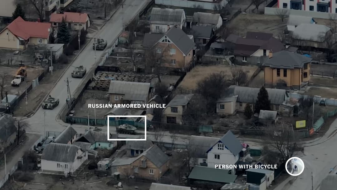 مقطع فيديو يوثق استهداف الروس للمدنيين في بوتشا