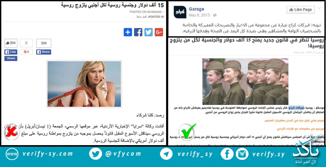 خبر منح الجنسية الروسية ومبلغاً من المال لمن يتزوج روسية ساخر