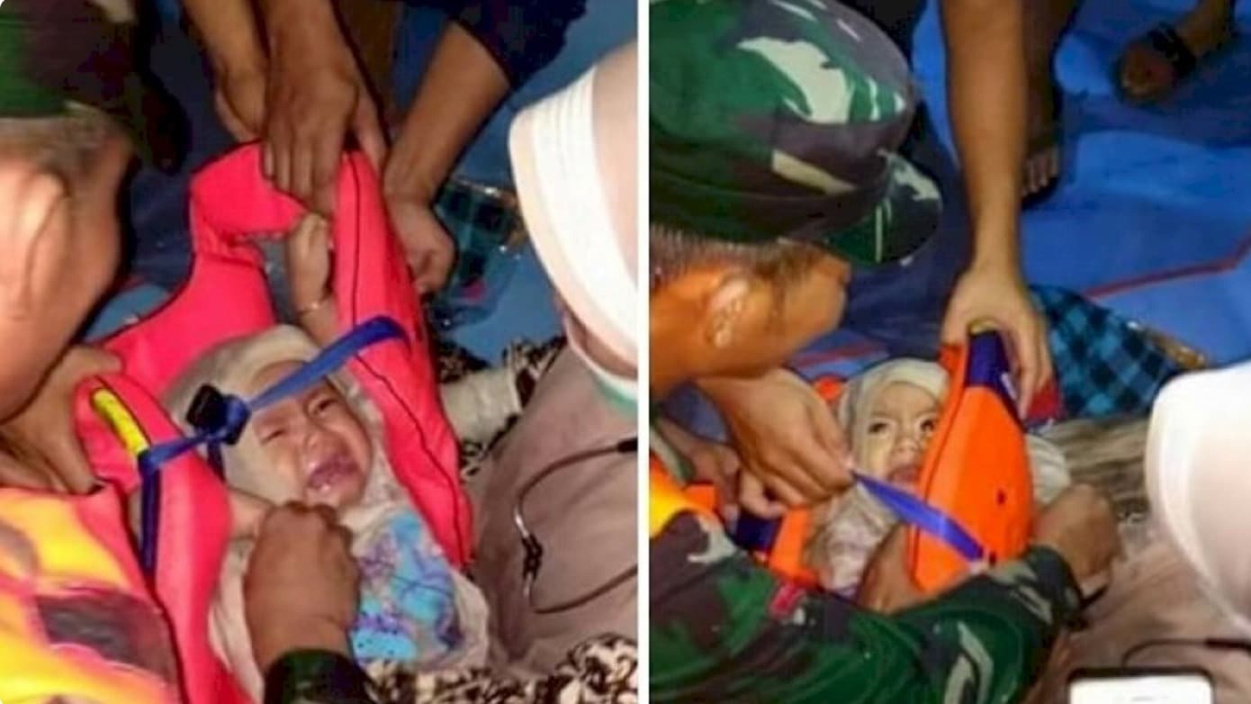 هذه الصورة قديمة وليست لرضيع نجا من حادثة سقوط الطائرة الإندونيسية