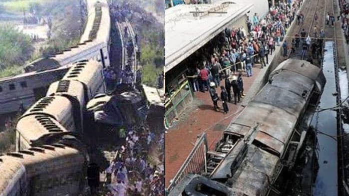 صور ليست من حادثة تصادم قطاري الصعيد في سوهاج