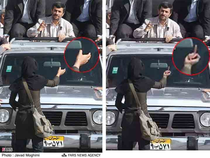 هل حُكم على فتاة رفعت أصبعها أمام موكب رئيس إيران الأسبق بالسجن 22 عاماً؟