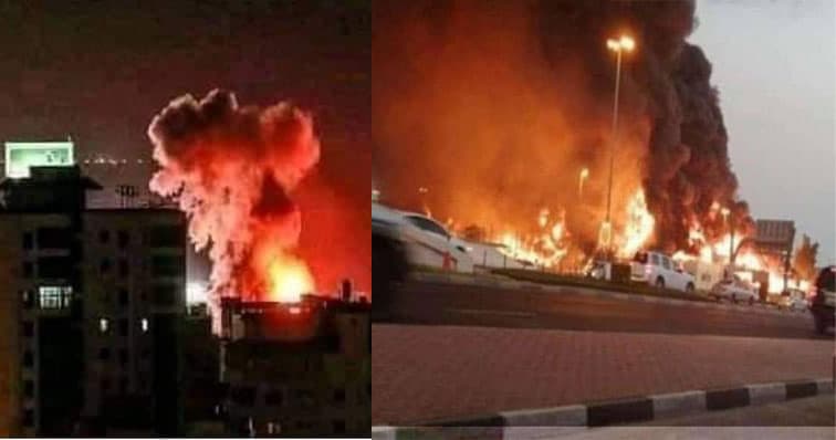 هل تُظهر هذه الصور تحطم طائرة وسط أبو ظبي في الإمارات؟