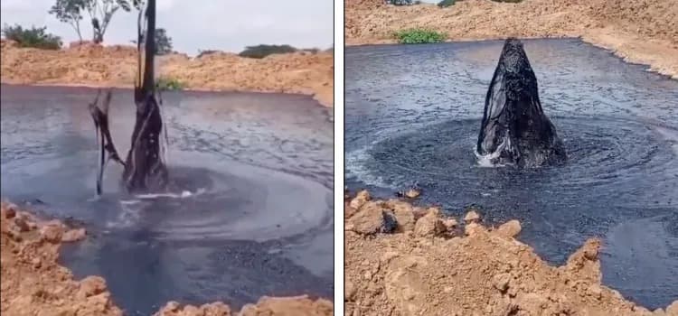 الفيديو ليس لخروج النفط الخام من باطن الأرض في جبال كابار التركية