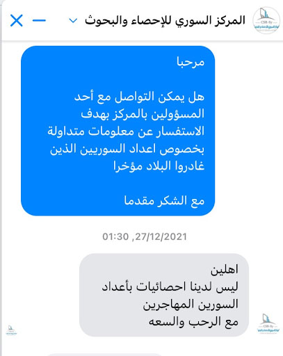 رد المركز السوري للإحصاء والبحوث